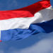 Flag of Luxembourg waving in the wind.