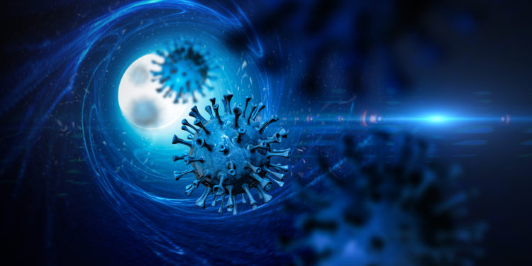 Coronavirus Moving Through the Blue Tunnel